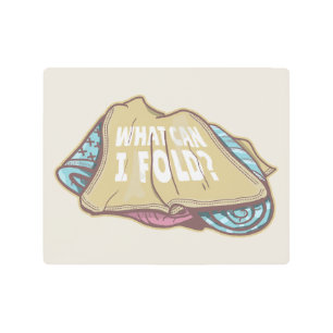 Folding clothes, laundry day metal print