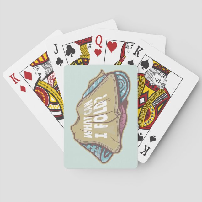 Folding clothes, laundry day poker cards (Back)