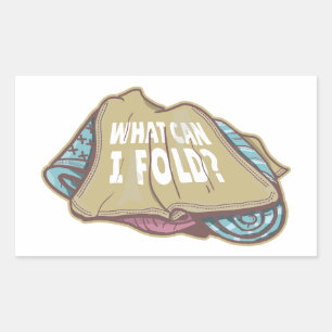 Folding clothes, laundry day rectangular sticker