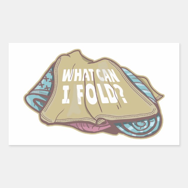 Folding clothes, laundry day rectangular sticker (Front)