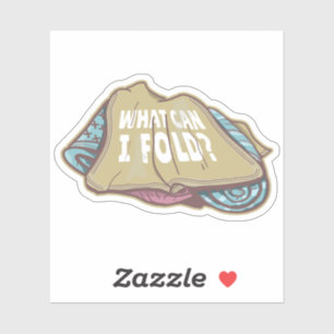 Folding clothes, laundry day sticker