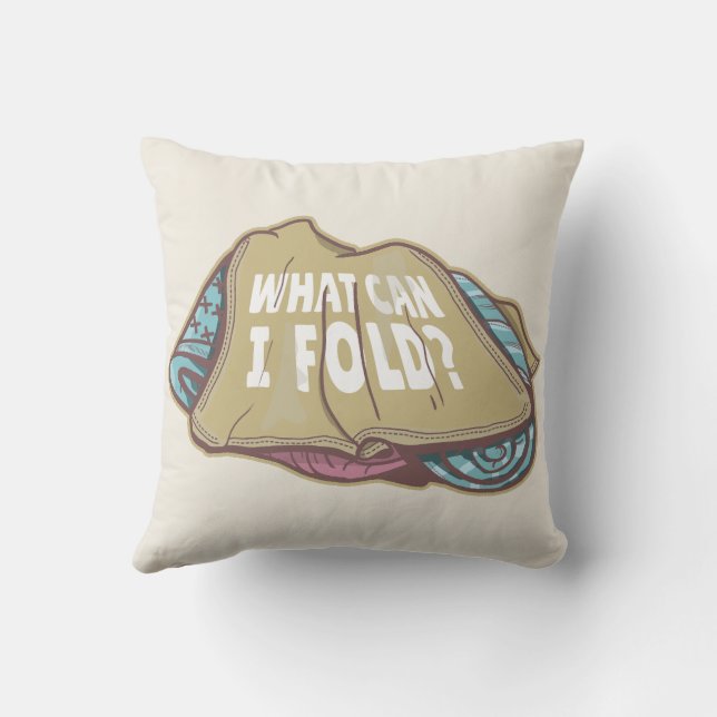 Folding clothes, laundry day throw pillow (Back)