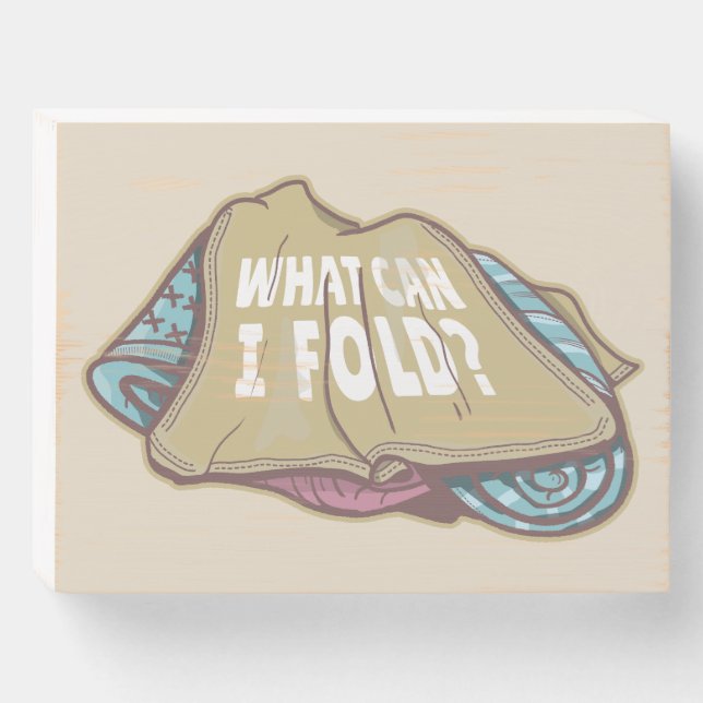 Folding clothes, laundry day wooden box sign (Front Horizontal)
