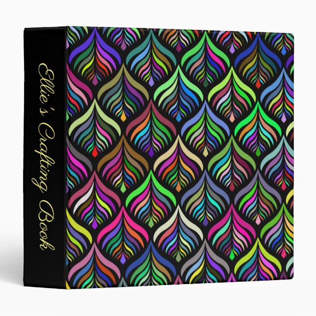Folding Colors Abstract Rainbow 3 Ring Binder (Front/Spine)