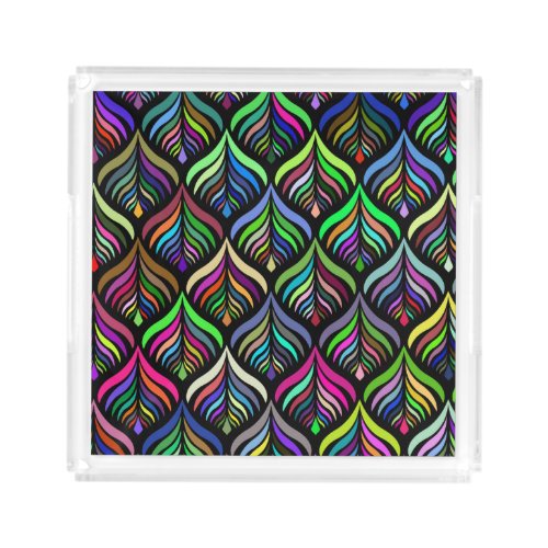 Folding Colors Abstract Rainbow Acrylic Tray