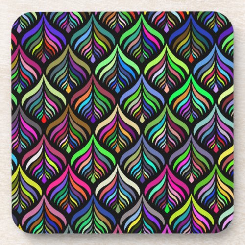Folding Colors Abstract Rainbow Beverage Coaster