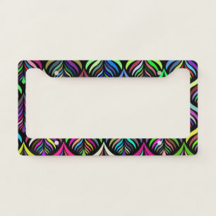 Folding Colors Abstract Rainbow License Plate Frame