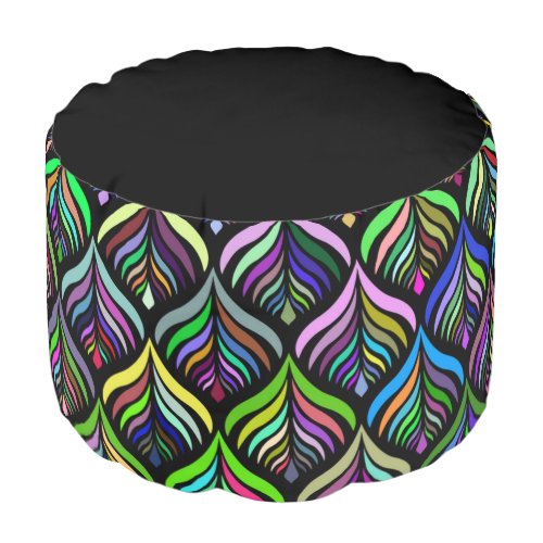 Folding Colors Abstract Rainbow Pouf