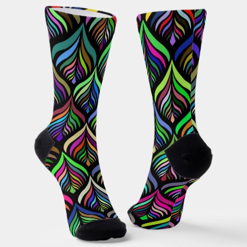 Folding Colors Abstract Rainbow Socks