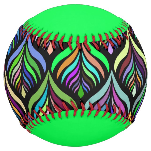 Folding Colors Abstract Rainbow Softball (Front)