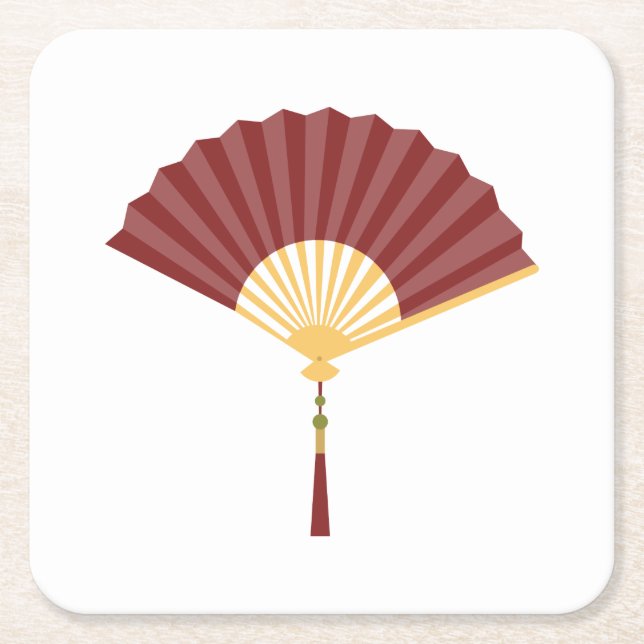 Folding Fan Square Paper Coaster (Front)