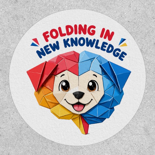 Folding In New Knowledge Cute Origami Dog  Patch (Front)