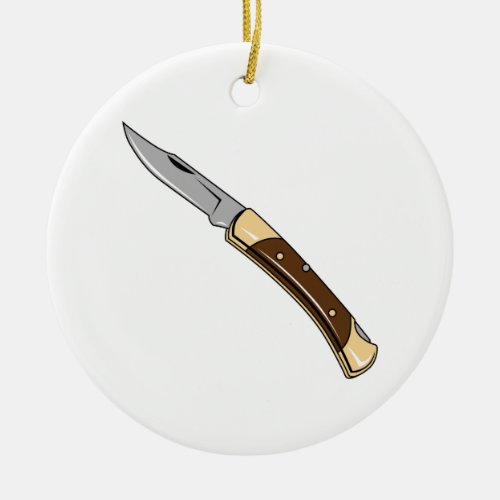 Folding Knife Ceramic Ornament