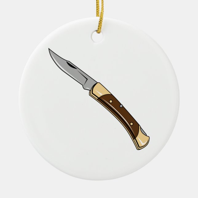 Folding Knife Ceramic Ornament (Front)
