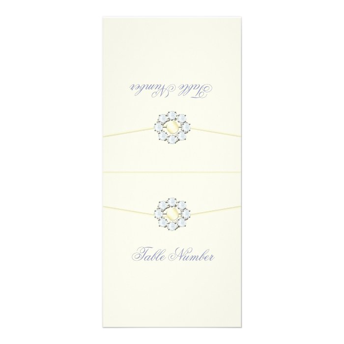 Folding Table Number Cards Ivory Diamond & Pearl Full Color Rack Card