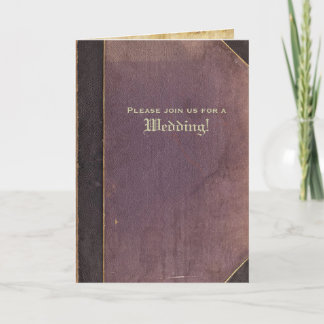 Folding Vintage Purple Book Wedding Invitation