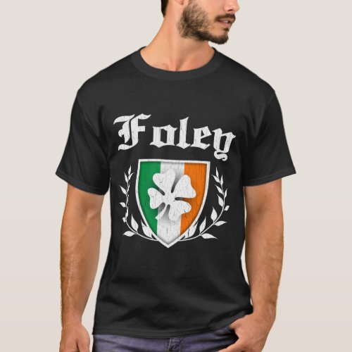 Foley Family Shamrock Crest vintage distressed   T_Shirt