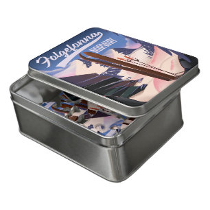 Folgefonna norway ski poster. jigsaw puzzle