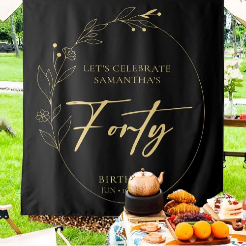 Foliage 40th Birthday Party Backdrop Tapestry