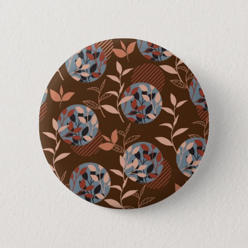Foliage and Leaves in the Autumn Pattern Button