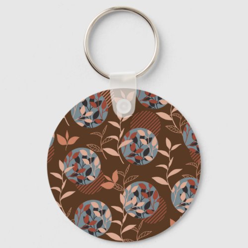 Foliage and Leaves in the Autumn Pattern Keychain
