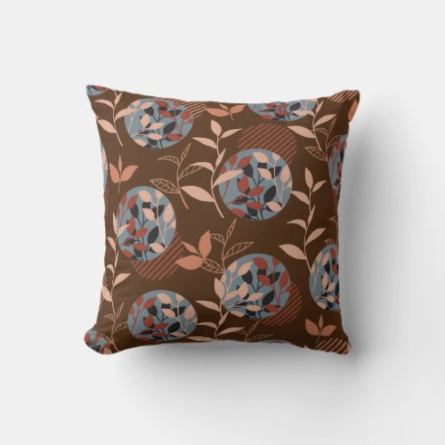 Foliage and Leaves in the Autumn Pattern Throw Pillow