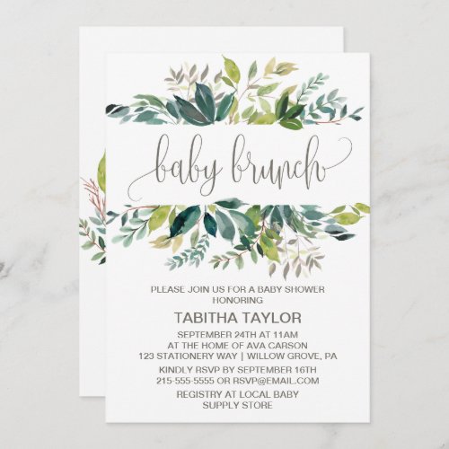 Foliage Baby Brunch Invitation