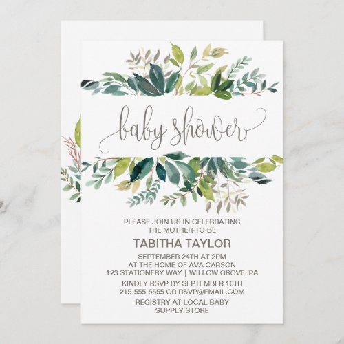 Foliage Baby Shower Invitation