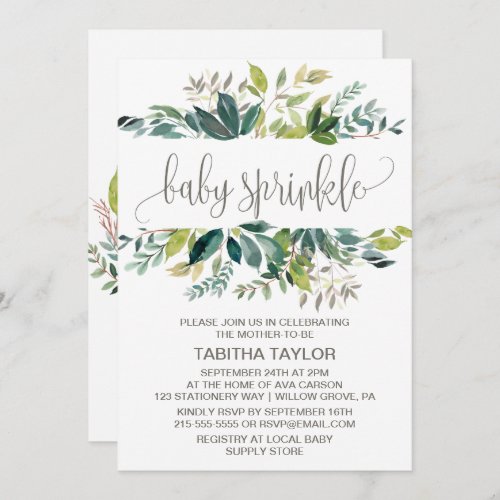 Foliage Baby Sprinkle Invitation