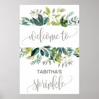 Foliage Baby Sprinkle Welcome Poster