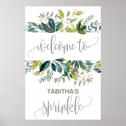 Foliage Baby Sprinkle Welcome Poster