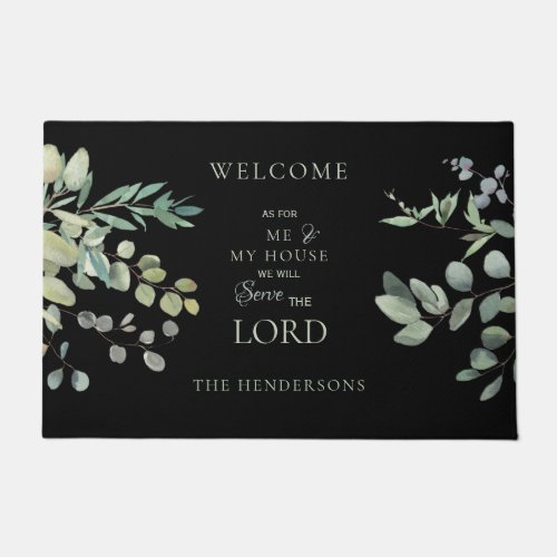 Foliage Black As for Me  My House Christian Doormat