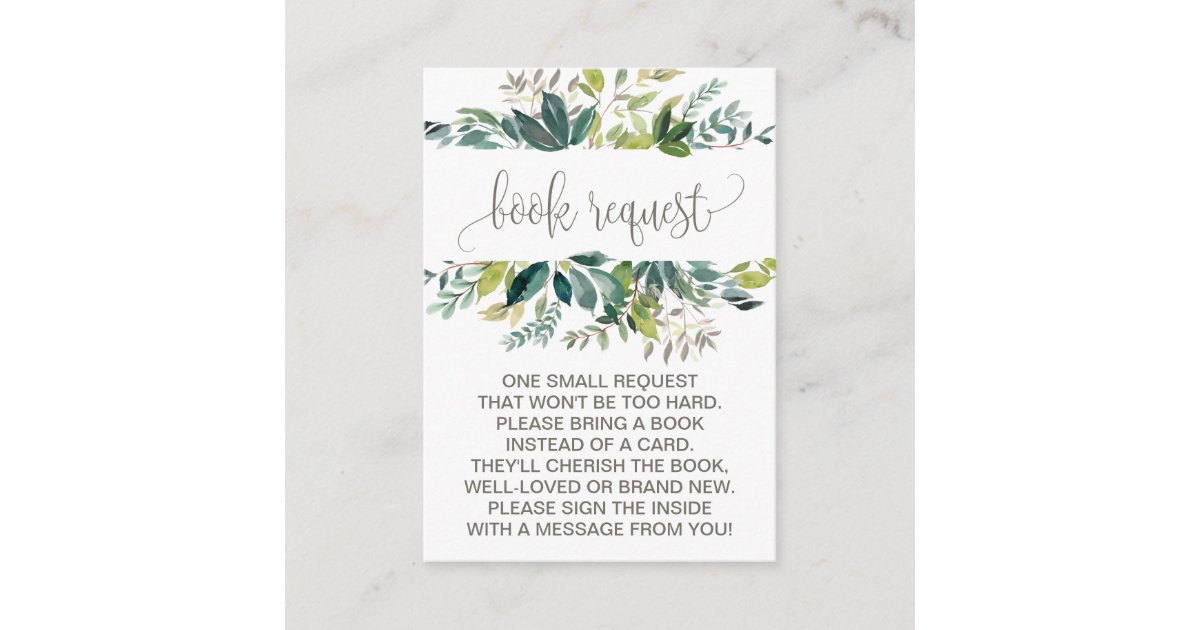 Foliage Book Request Invitation Insert | Zazzle
