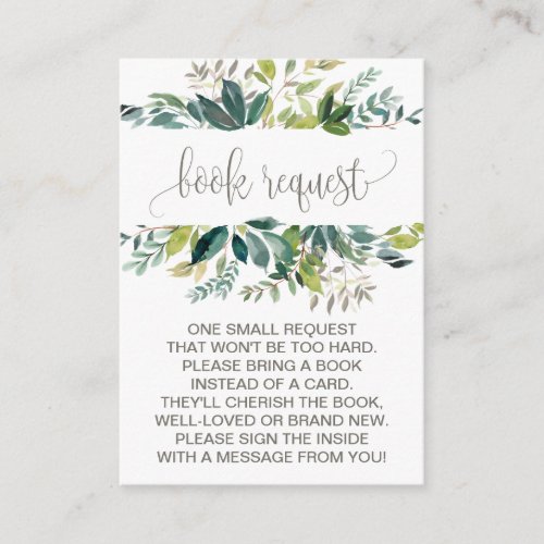 Foliage Book Request Invitation Insert