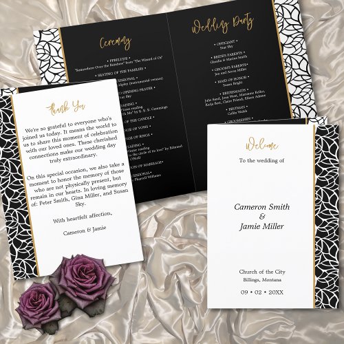 Foliage Border Wedding Day  Program