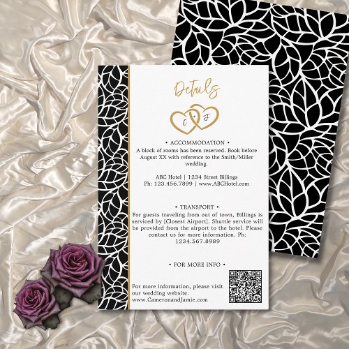 Foliage Border Wedding Invitation Enclosure Card