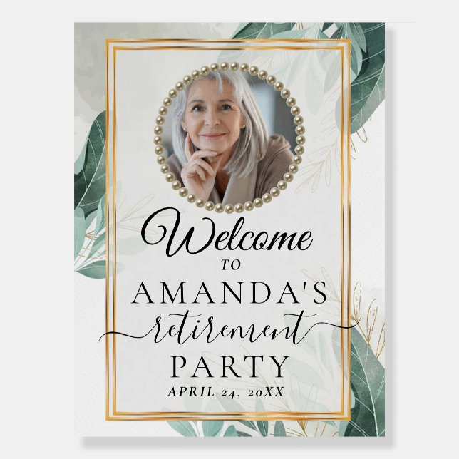Foliage Botanical Photo Retirement Welcome sign (Front)