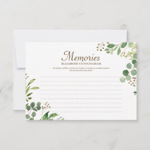 Foliage Botanicals Memories Custom Photo Memorial RSVP Card