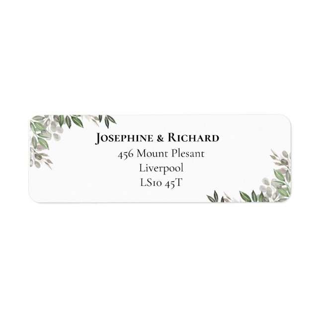 Foliage Bouquet Return Address Label (Front)