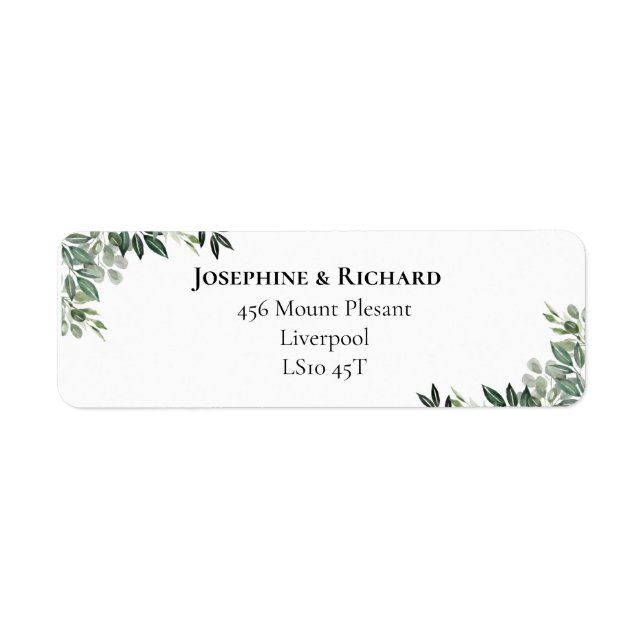 Foliage Bouquet Return Address Label (Front)