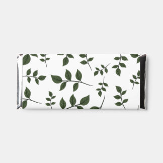 Foliage Branches with Green Leaves on White Hershey Bar Favors