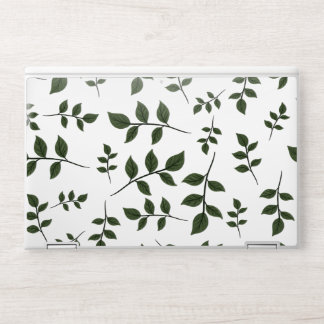 Foliage Branches with Green Leaves on White HP Laptop Skin