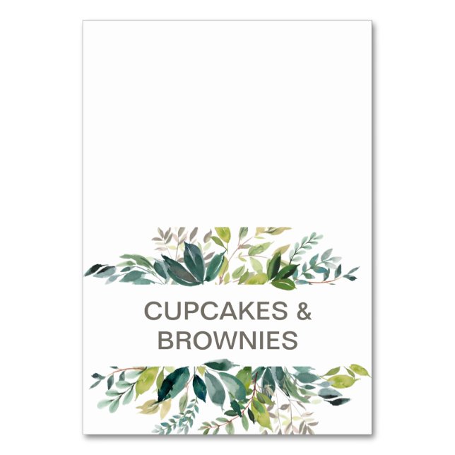 Foliage Buffet Food Labels Table Number (Front)