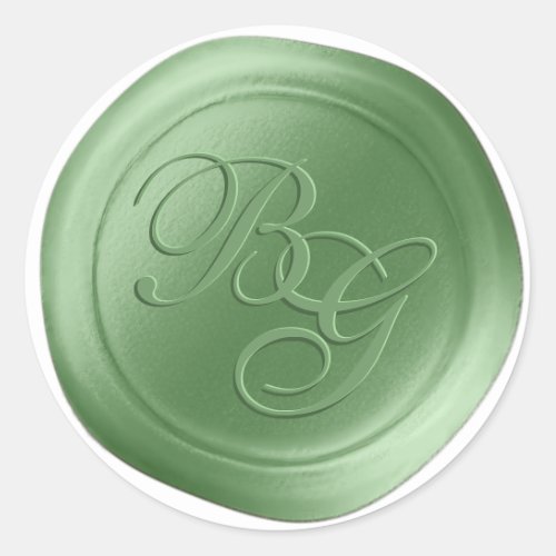 Foliage Calligraphy Monogram Wax Seal Stickers