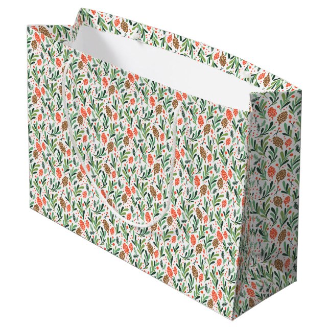 Foliage Christmas Gift Bag (Back Angled)