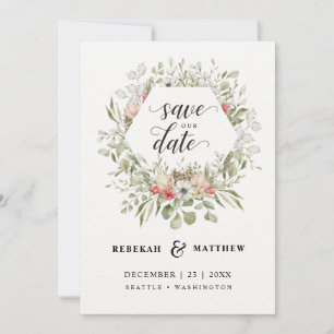 Foliage Christmas Wedding   Photo Save The Date