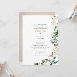 Foliage & Cotton Bride Parents Wedding Invitation