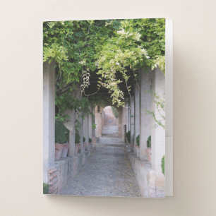 Foliage Covered Walkway, Spain Pocket Folder