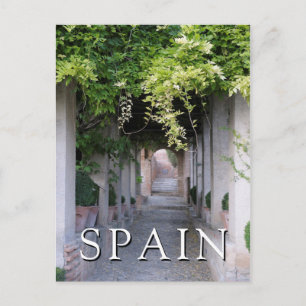 Foliage Covered Walkway, Spain Postcard