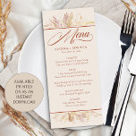 Foliage Duet Cream Botanical Wedding Menu Card<br><div class="desc">Botanical wedding menu in a duet of cream and burnt orange, to complement your wedding color theme. A watercolor design decorated with leaves and foliage in shades of rust cinnamon cream almond yellow and gold. The template is set up for you to personalize with your set menu or meal options....</div>